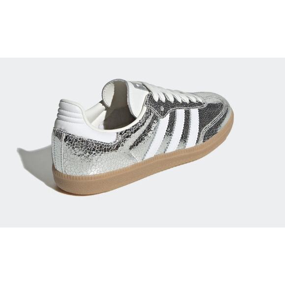 adidas Samba Silver and White Sneakers - Picture 4 of 7